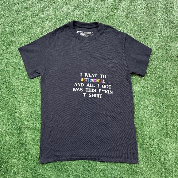 Astroworld T Shirt Size S Black Short Sleeve Crew Neck Travis Scott - Picture 1 of 8